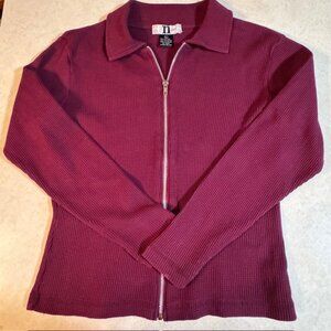 Vintage One Step Up Zippered Top sz L